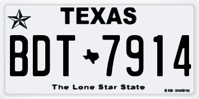 TX license plate BDT7914