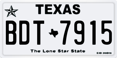 TX license plate BDT7915