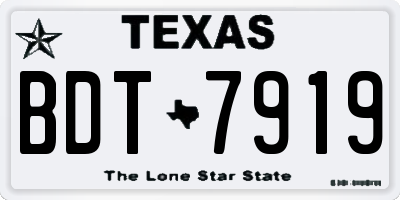 TX license plate BDT7919