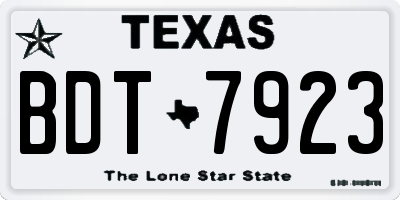 TX license plate BDT7923