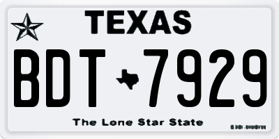 TX license plate BDT7929