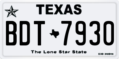 TX license plate BDT7930