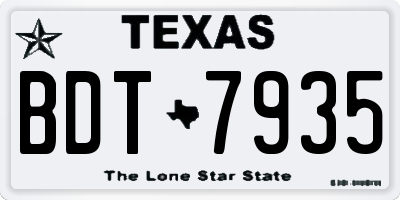 TX license plate BDT7935