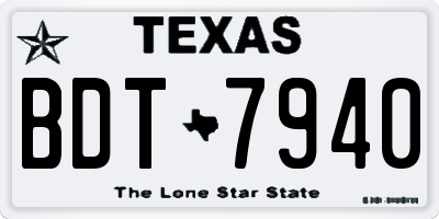 TX license plate BDT7940