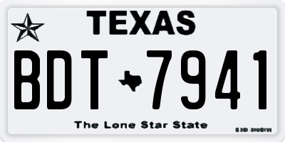 TX license plate BDT7941