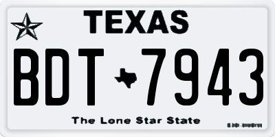 TX license plate BDT7943