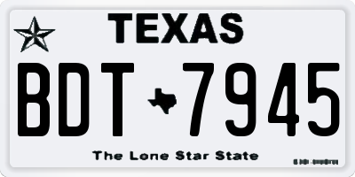 TX license plate BDT7945