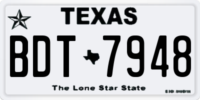 TX license plate BDT7948