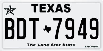 TX license plate BDT7949