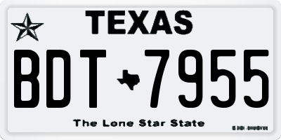 TX license plate BDT7955