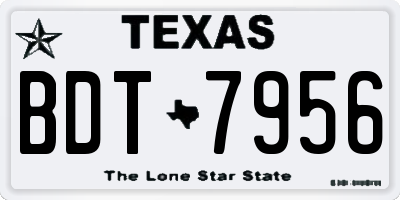 TX license plate BDT7956