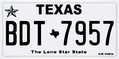 TX license plate BDT7957