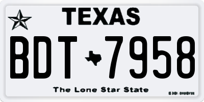 TX license plate BDT7958