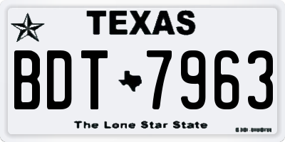 TX license plate BDT7963