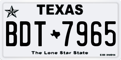 TX license plate BDT7965