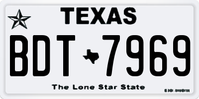 TX license plate BDT7969