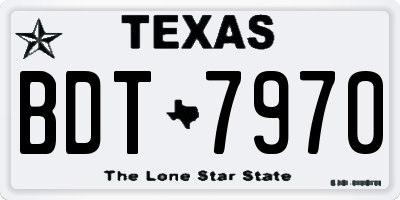 TX license plate BDT7970