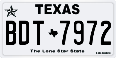 TX license plate BDT7972