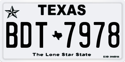 TX license plate BDT7978