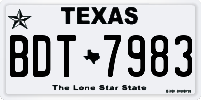 TX license plate BDT7983
