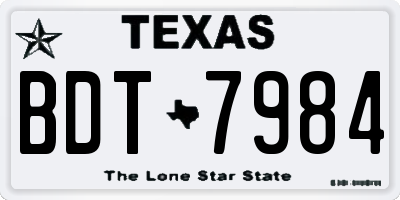 TX license plate BDT7984