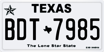 TX license plate BDT7985