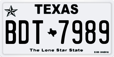 TX license plate BDT7989
