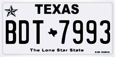 TX license plate BDT7993