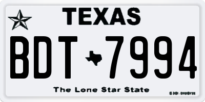 TX license plate BDT7994