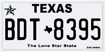 TX license plate BDT8395