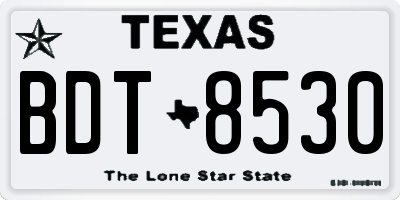 TX license plate BDT8530