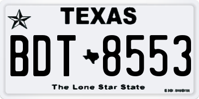 TX license plate BDT8553