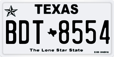 TX license plate BDT8554
