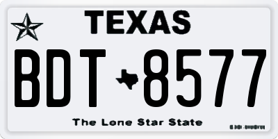 TX license plate BDT8577