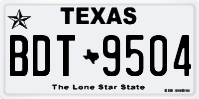 TX license plate BDT9504