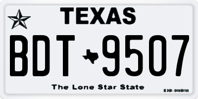 TX license plate BDT9507