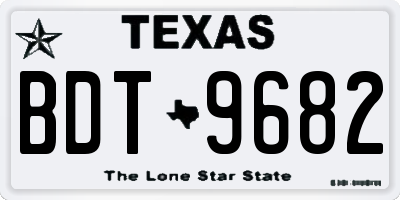TX license plate BDT9682
