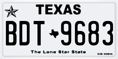 TX license plate BDT9683