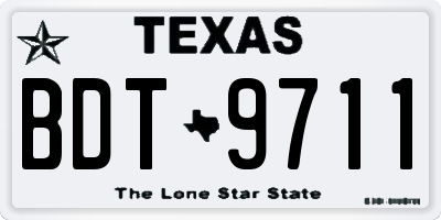 TX license plate BDT9711