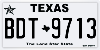 TX license plate BDT9713