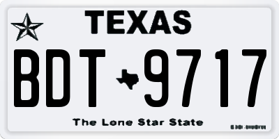 TX license plate BDT9717