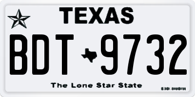 TX license plate BDT9732