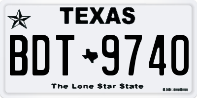TX license plate BDT9740