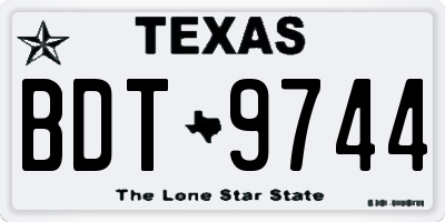 TX license plate BDT9744