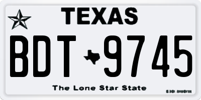 TX license plate BDT9745