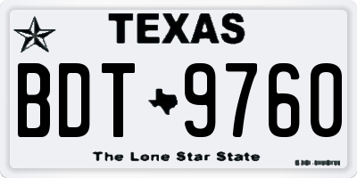 TX license plate BDT9760
