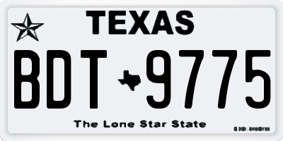 TX license plate BDT9775