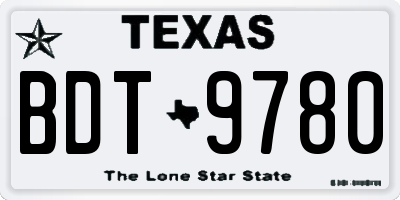 TX license plate BDT9780