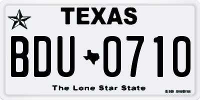 TX license plate BDU0710