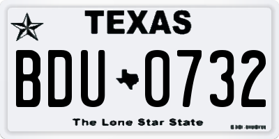 TX license plate BDU0732